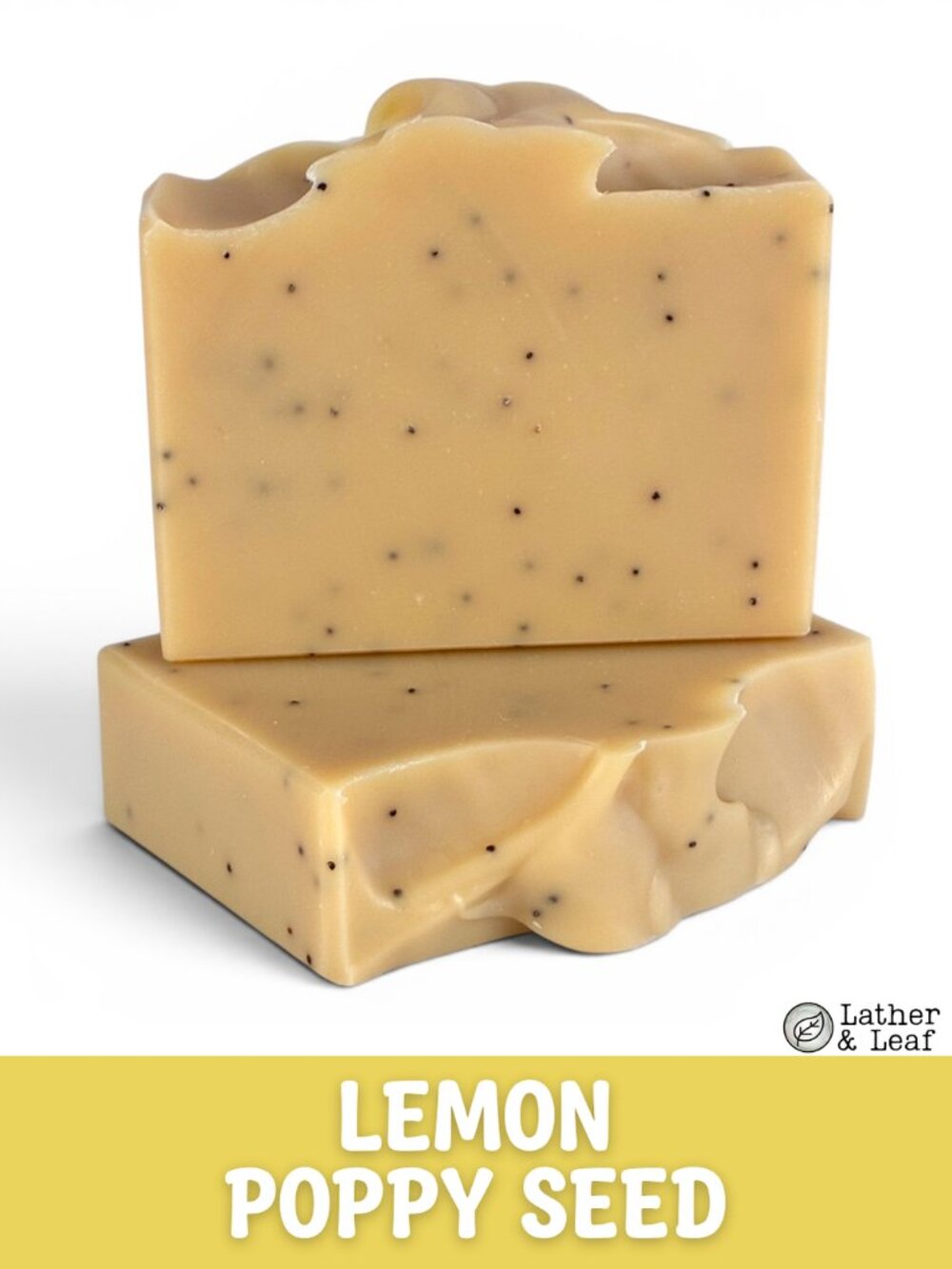 Lemon Poppy Seed Cold Process Soap Natural Handcrafted Artisan Soap Bar